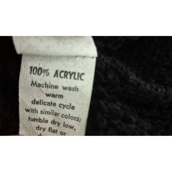Sears The Designer Group VTG 80s 90s Chenille Cardigan Sweater Black Sz M - Picture 7 of 7